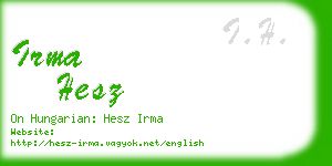 irma hesz business card